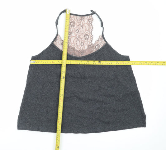 Mint Velvet Women’s Grey Lace Back Halter Camisole Top Size 14
