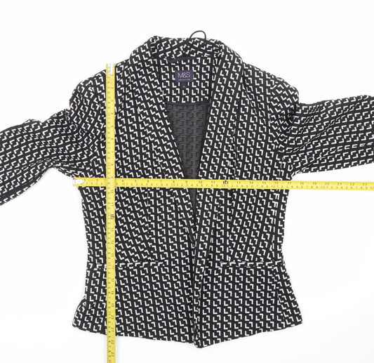 Marks and Spencer Women’s Black Geometric Blazer Size 12