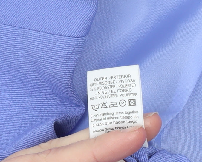 Dorothy Perkins Women's Blue Short Sleeve Suit Jacket Size 12