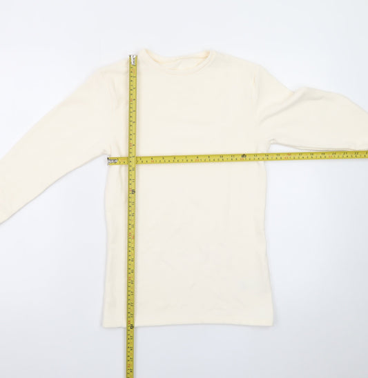 Marks and Spencer Womens Ivory Heatgen Long Sleeve Crew Neck Jumper Size 12