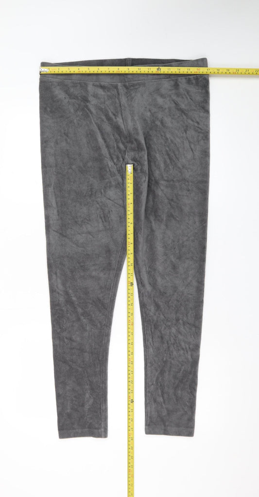 Spirit Women Grey Velour Stretch Leggings Size 16