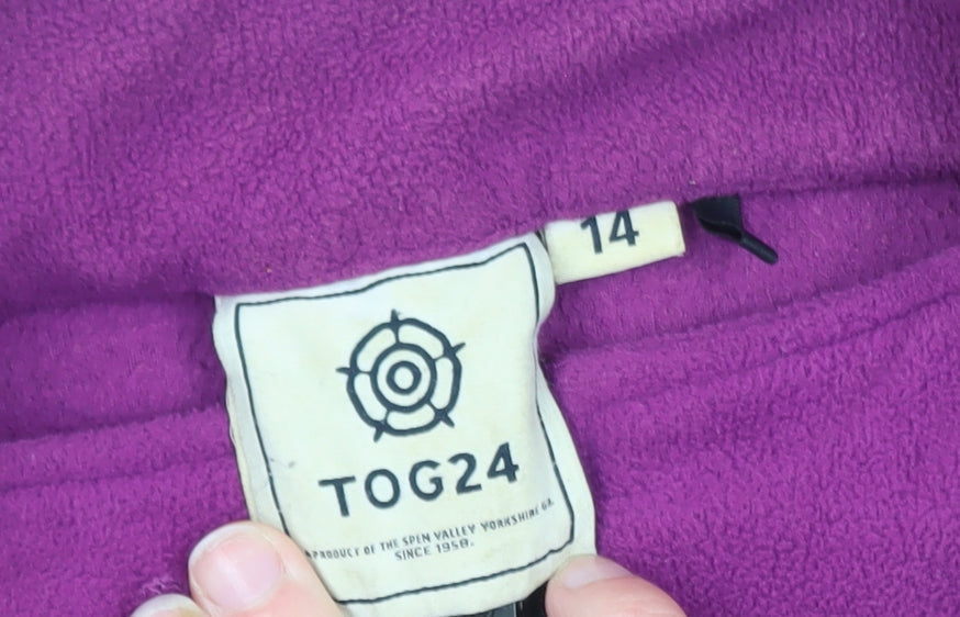 TOG24 Womens Purple Fleece Jacket Size 14 Full Zip Warm Casual