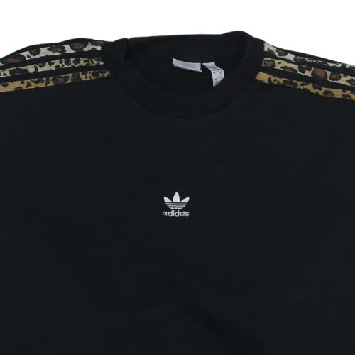 Adidas Womens Black Animal Print Crew Neck Sweatshirt Size L