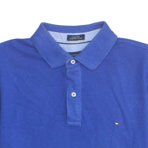 Tommy Hilfiger Men's Blue Cotton Slim Fit Polo Shirt Size L