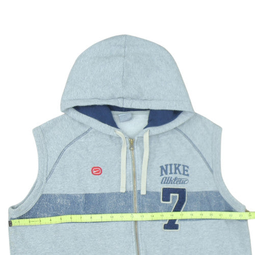 Nike Men’s Grey Sleeveless Full Zip Hoodie Vest XL Sports Athletic