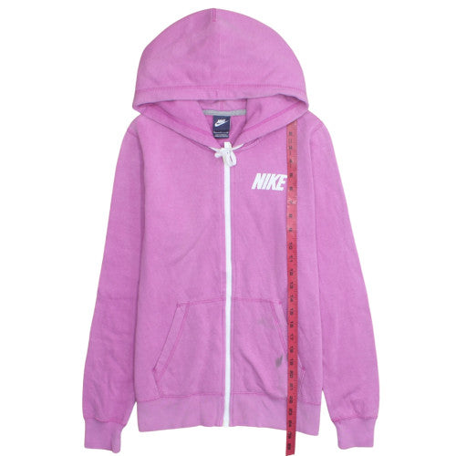 Nike Women's Pink Full Zip Hoodie Medium Cotton Blend