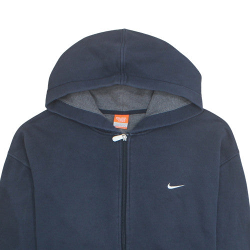 Nike Men's Blue Full Zip Hoodie 2XL Fleece Lined Sportswear