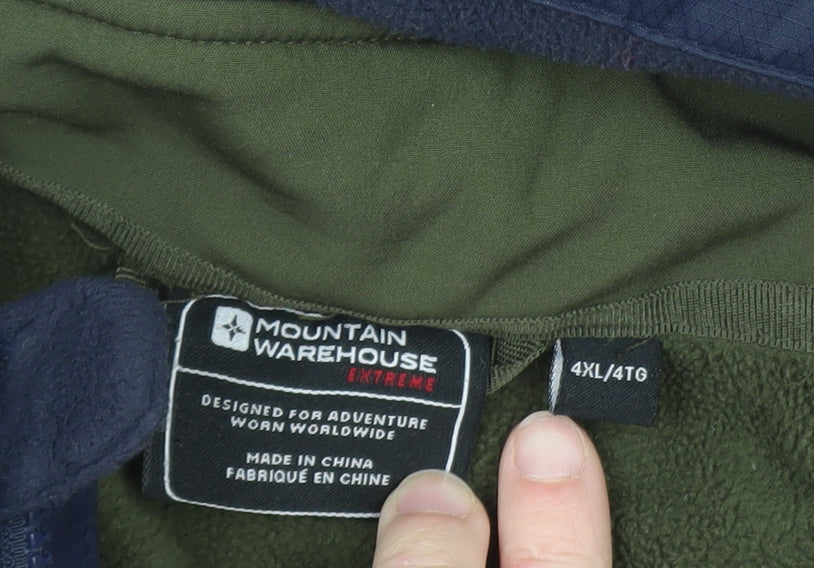 Mountain Warehouse Men’s Blue 4XL Hooded Waterproof Rain Jacket