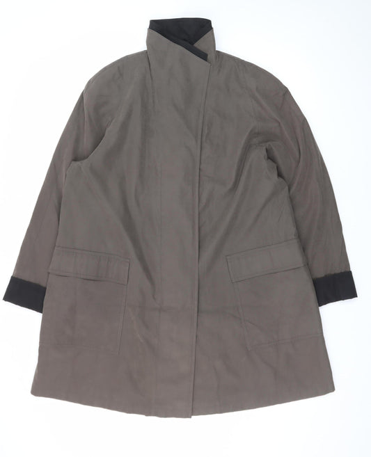 Additional front view of Gallery Women's Brown Long Overcoat Coat M Lined Polyester