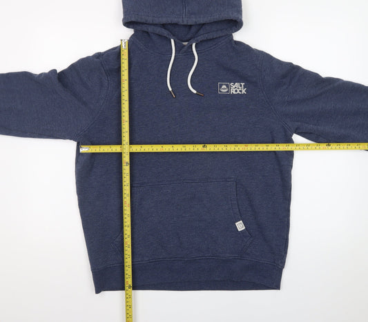 Saltrock Men's Blue Pullover Hoodie Size M Logo Fleece Sweatshirt