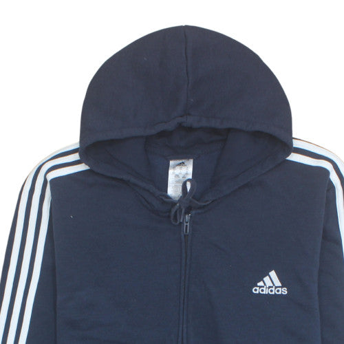 Adidas Mens Navy 3XL Full Zip Hoodie with Logo Detailing