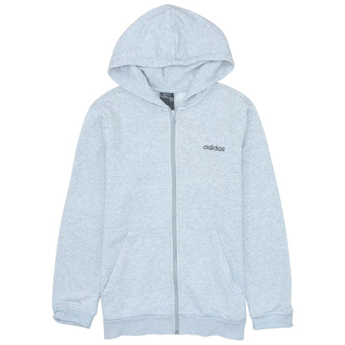 Additional front view of adidas boys’ grey full zip hoodie 14-15 years cotton blend hooded sweatshirt