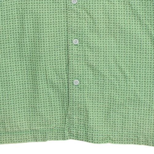 The North Face Men's Green Short Sleeve Cotton Button-Up Shirt M