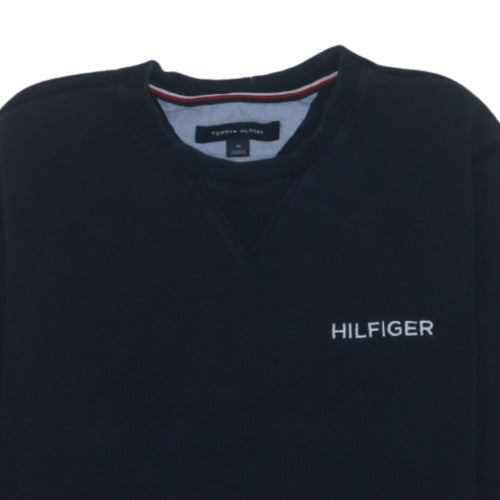 Tommy Hilfiger Men's Black Embroidered Logo Crew Neck Sweatshirt M