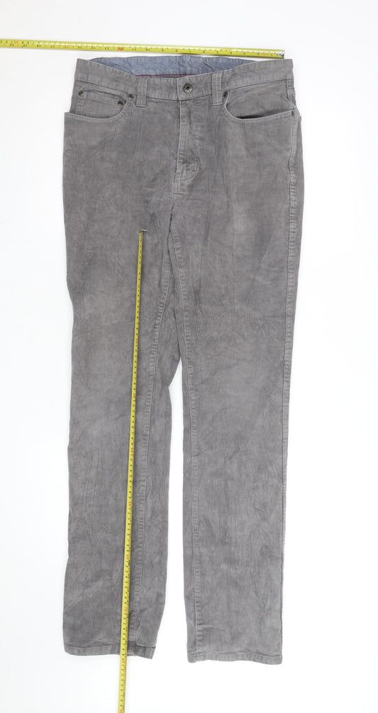 L.L.Bean Men's Grey Corduroy Chino Trousers 32W 34L Regular Fit