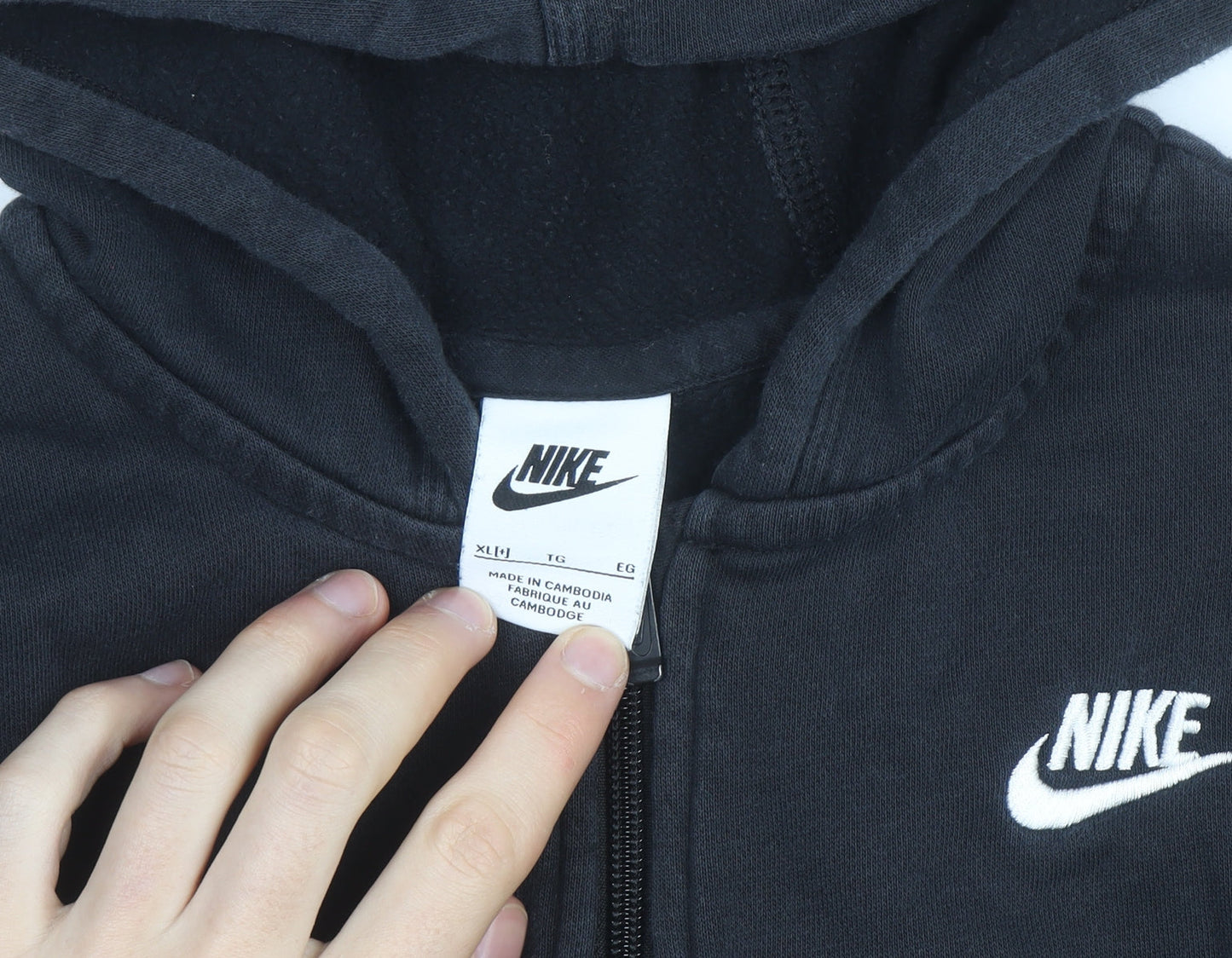 Nike Men's Black XL Full Zip Hooded Track Jacket