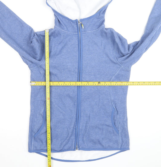 Marks and Spencer Women's Blue Hooded Fleece Activewear Jacket UK 10