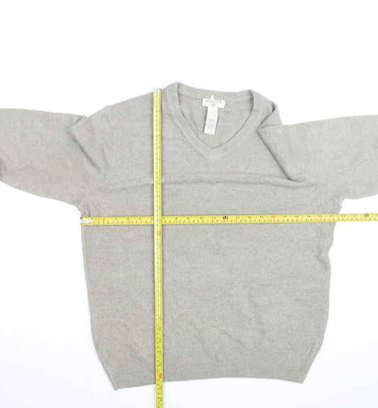 Dockers Men Grey V-Neck Acrylic Pullover Jumper M