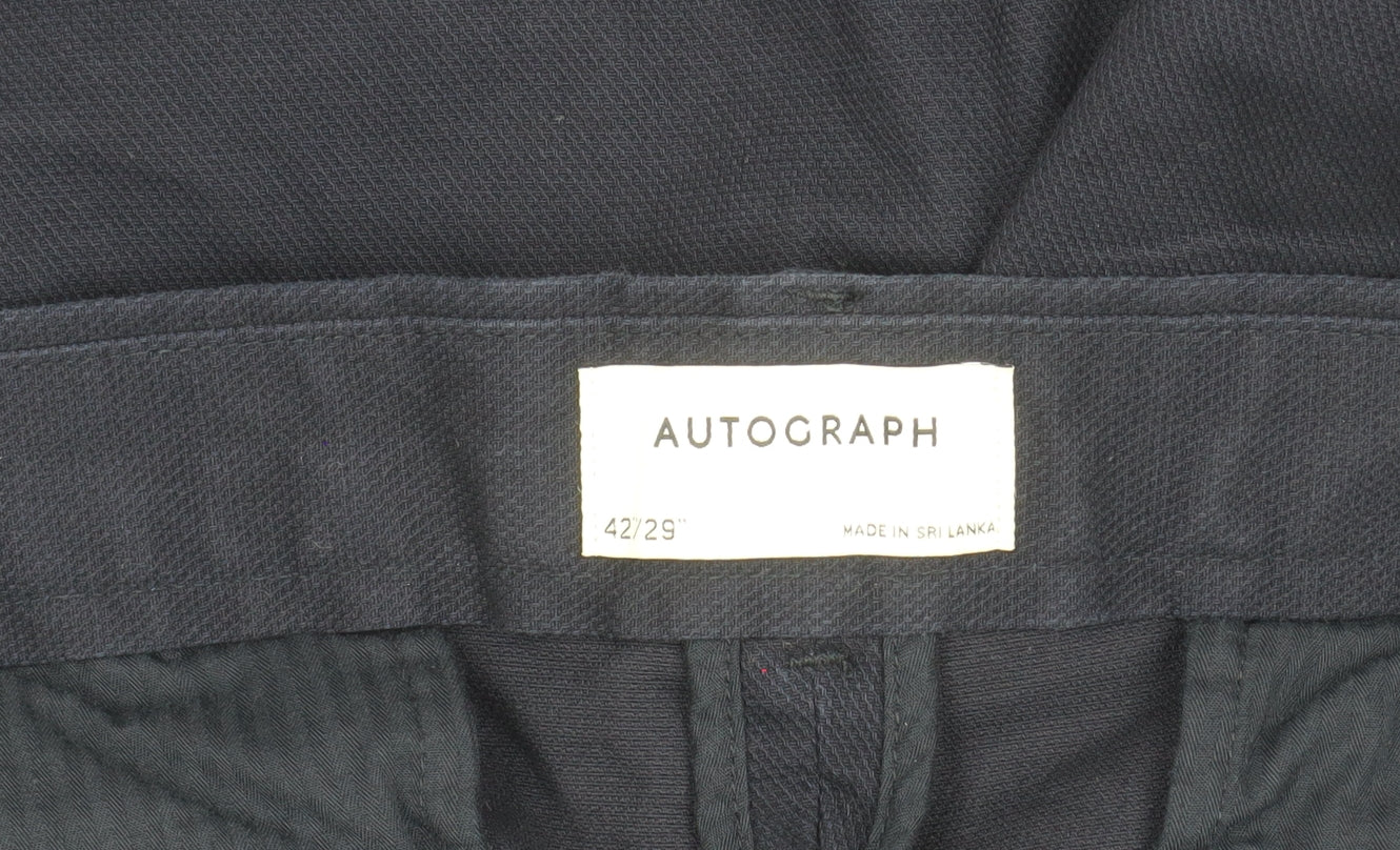 Marks and Spencer Men’s Black Chino Trousers 42W 29L Regular Fit
