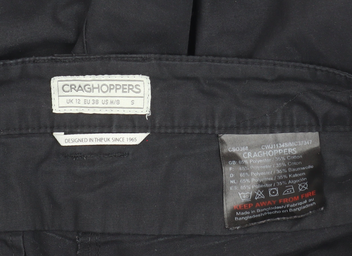 Craghoppers Women's Black Cargo Trousers Size 12 Regular Fit Outdoor Wear