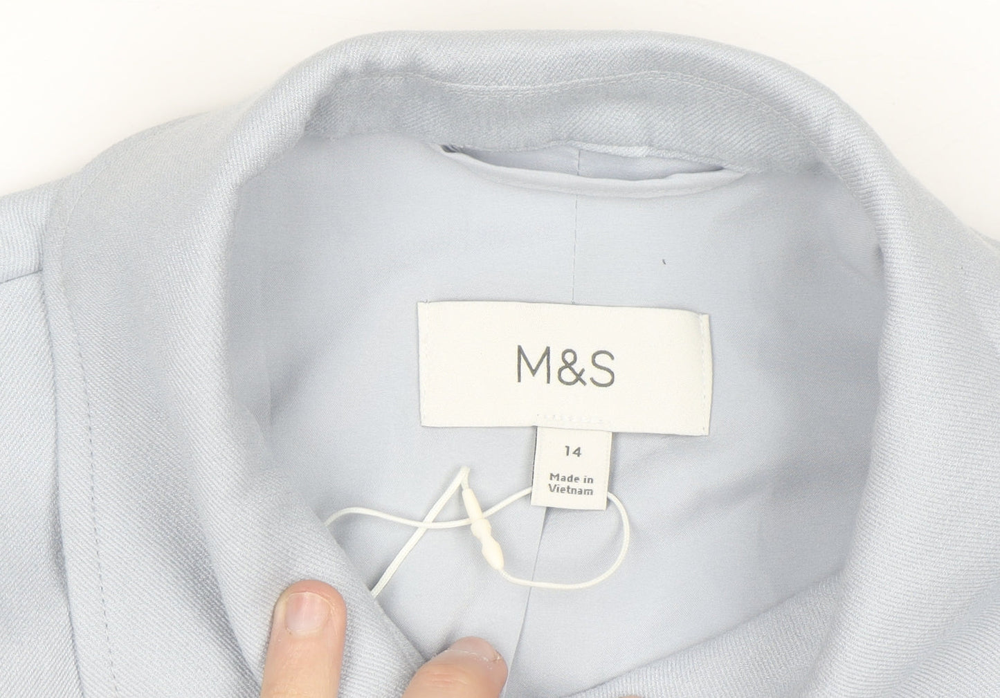 Marks and Spencer Womens Blue Cropped Zip Jacket Size 14
