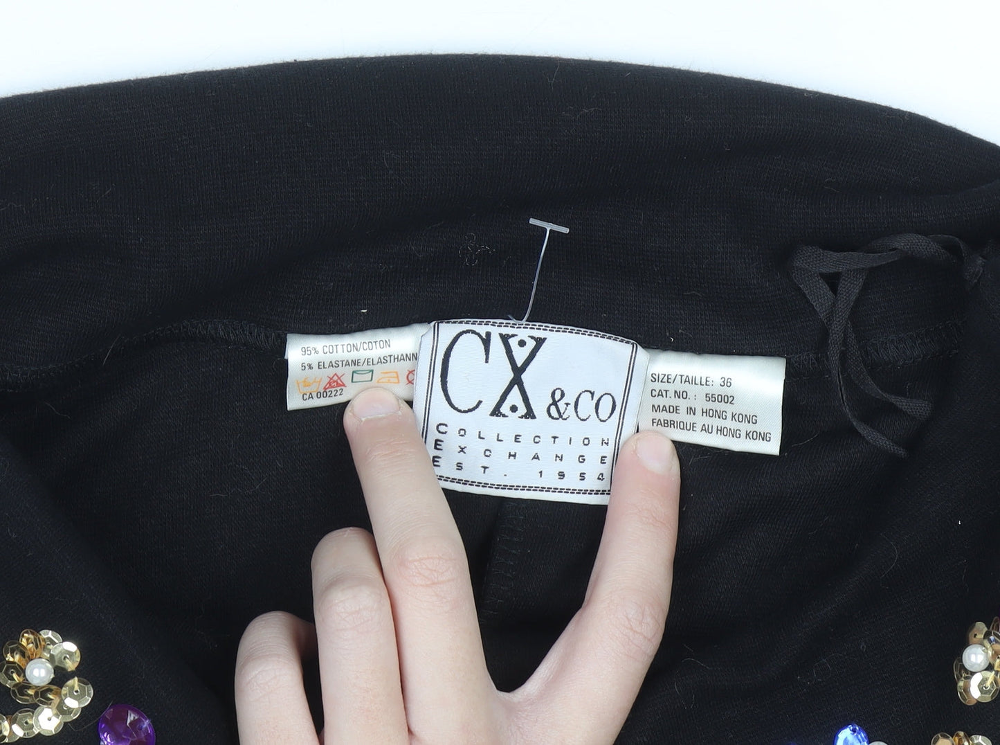 CX & CO Women's Black Off Shoulder Beaded Bodysuit Size 8