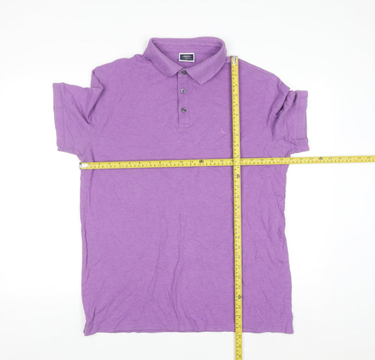 Charles Tyrwhitt Men's Purple Cotton Stretch Polo Shirt Size L