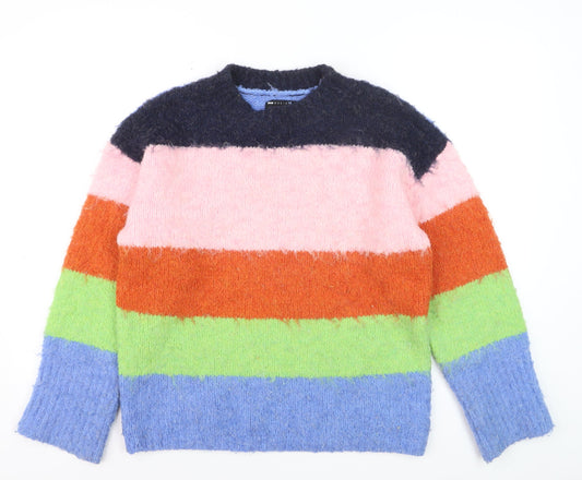 Additional front view of ASOS DESIGN Women's Multicoloured Striped jumper, size S