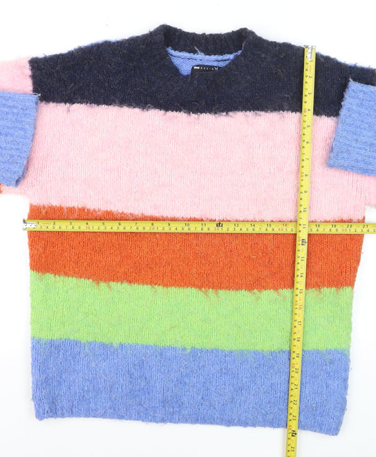 ASOS DESIGN Women's Multicoloured Striped Pullover Jumper Size S