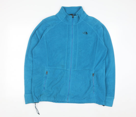 Additional front view of The North Face Blue Fleece Full Zip Sweatshirt XL unisex outdoor