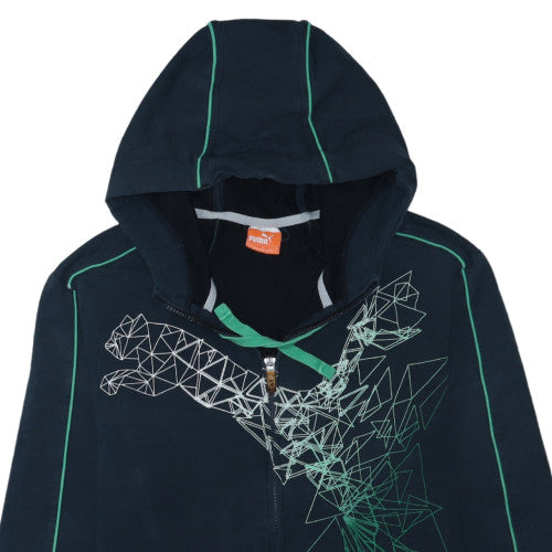 Additional view of Puma Men's Black Full Zip Hoodie L Sports Graphic Hooded Sweatshirt