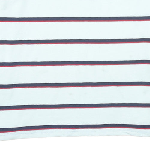 Tommy Hilfiger Men's White Striped Polo Shirt Size L Classic Fit