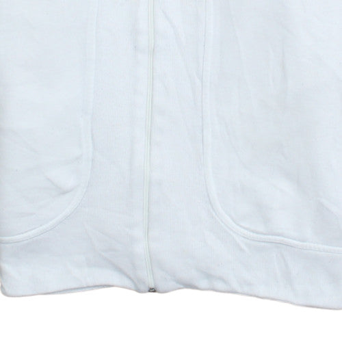 Adidas Womens White Full Zip Hoodie Size 14 Hooded Sweatshirt