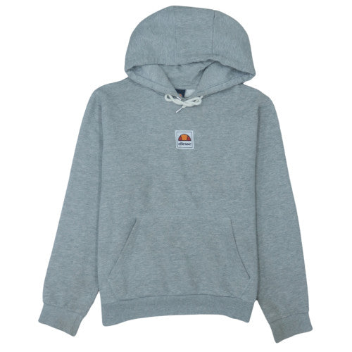 Additional front view of Ellesse Women's Grey Pullover Hoodie UK 12 Cotton Blend Logo