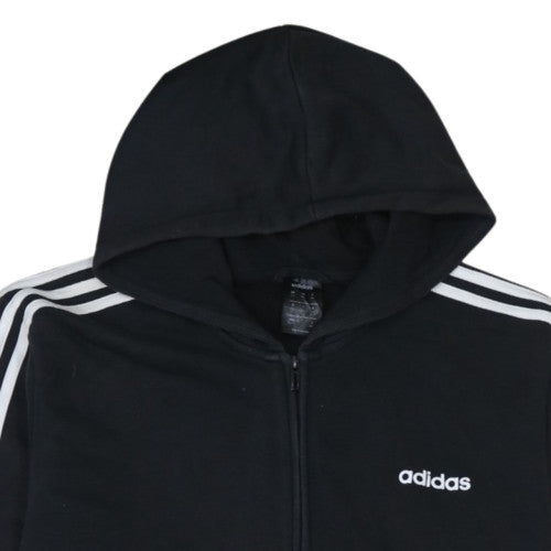 Adidas Mens Black 2XL Full Zip Hoodie Sports Fleece Sweatshirt