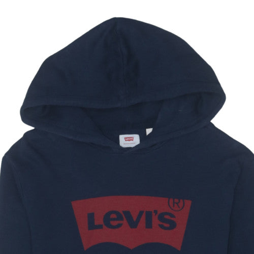 Levi's Men's Blue Pullover Hoodie M Graphic Logo Sweatshirt