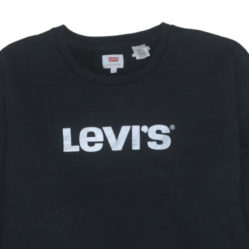 Levi's Women's Black 2XL Logo Crew Neck Pullover Sweatshirt
