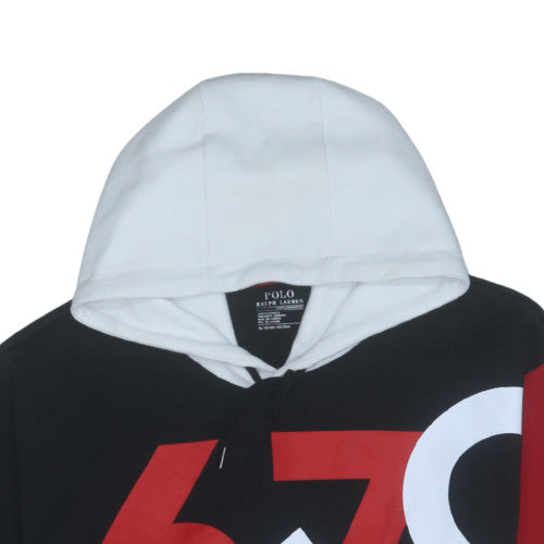 Polo Ralph Lauren Mens Black XL Pullover Hoodie Graphic Print
