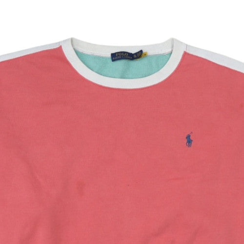Polo Ralph Lauren Womens Coral Mint Sweatshirt XL Cotton Blend