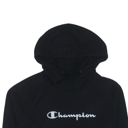 Champion Men's Black Pullover Hoodie M Regular Fit Fleece Logo