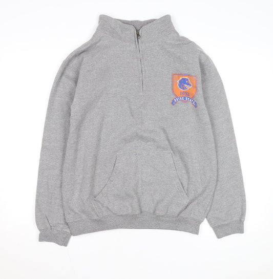 NCAA Men’s Grey 1/4 Zip Track Jacket Size M Cotton Blend