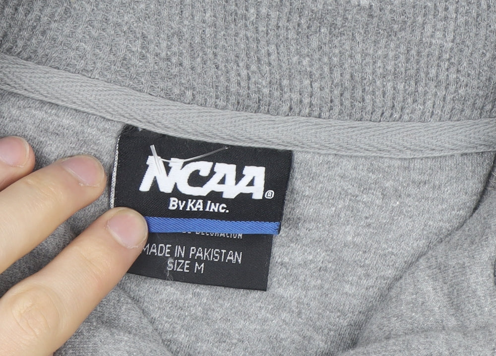 NCAA Men’s Grey 1/4 Zip Track Jacket Size M Cotton Blend