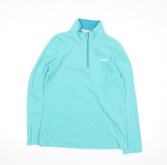 Regatta Women Blue Fleece Half Zip Lightweight Active Jacket Size 10