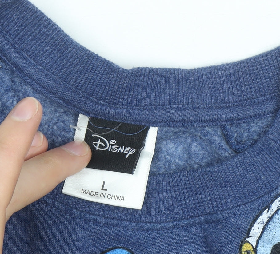 Disney Women's Blue Donald Duck Pullover Sweatshirt Size L
