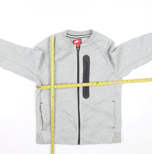 Nike Boys Grey Full Zip Sweatshirt Size L 147-158cm Classic Athletic Style
