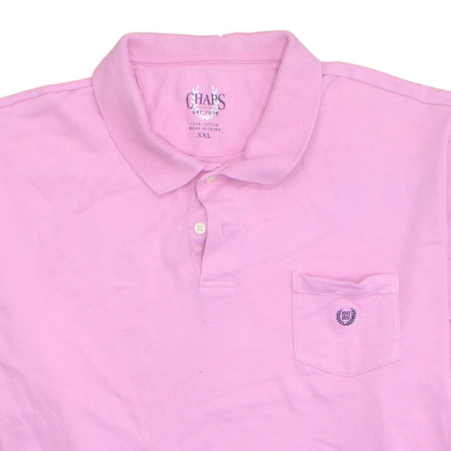 Chaps Men's Pink Cotton Polo Shirt XXL Classic Fit Casual