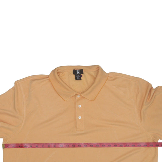 Calvin Klein Men's Beige 2XL Short Sleeve Polo Shirt