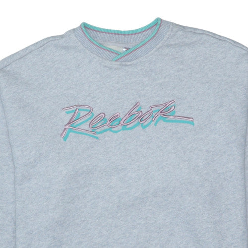 Reebok Womens Grey Crew Neck Pullover Sweatshirt Size 3XL