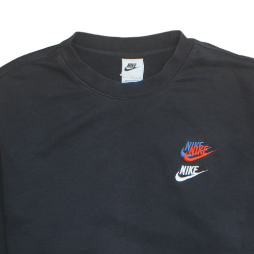 Nike Men's Black L Pullover Sweatshirt with Embroidered Logos