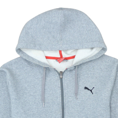 Puma Mens Grey Full Zip Hoodie Size M Regular Fit Sports Fleece